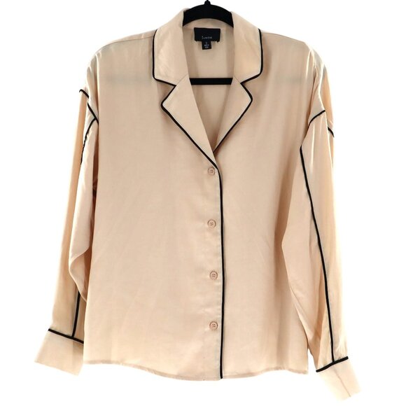 Lumiere Tops - Lumiere Top Womens Cream Minimalist Luxe Loungewear Retro Work Wear Brunch NWT